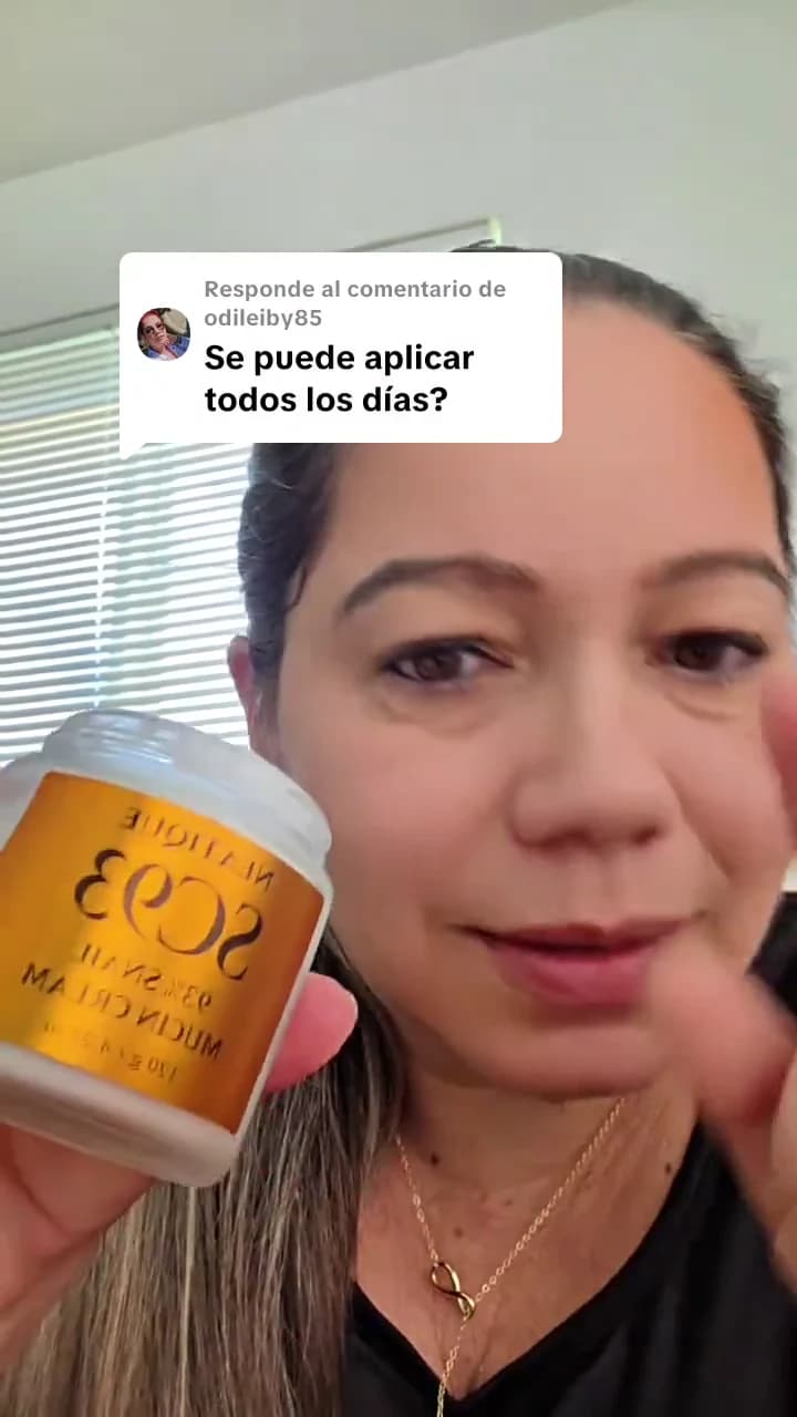 Snail Mucin Cream same-session video frame: after massaging in.