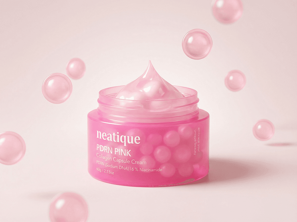 Detailed texture image showing the capsule and cream format of Neatique PDRN Capsule Cream