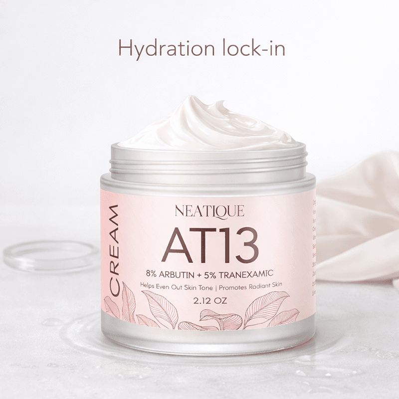Neatique AT13 cream and texture presented for daily moisture care